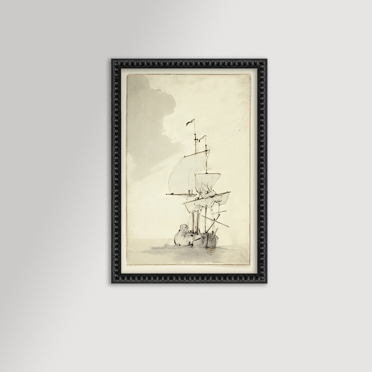 Vintage Sepia-Toned Ship Archival Reproduction Art Print