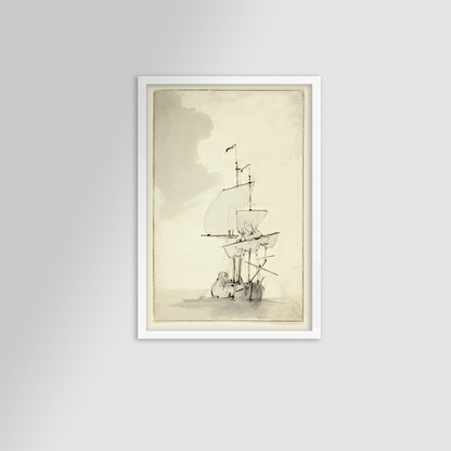 Vintage Sepia-Toned Ship Archival Reproduction Art Print
