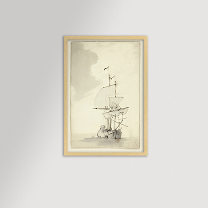 Vintage Sepia-Toned Ship Archival Reproduction Art Print