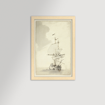 Vintage Sepia-Toned Ship Archival Reproduction Art Print