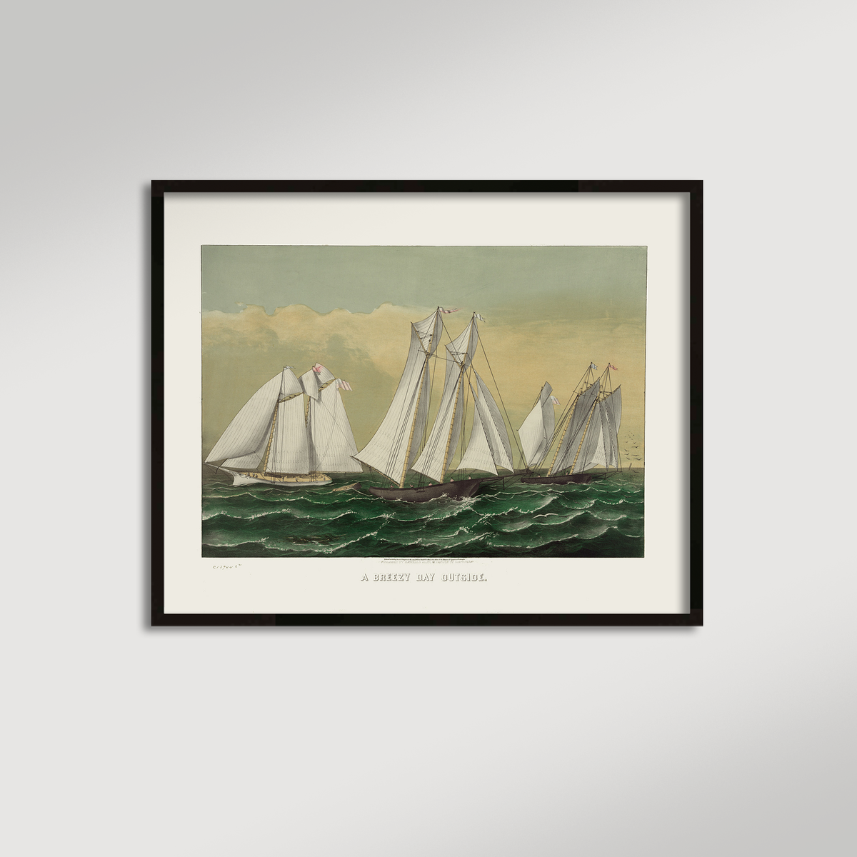 Three Schooner Archival Reproduction Art Print