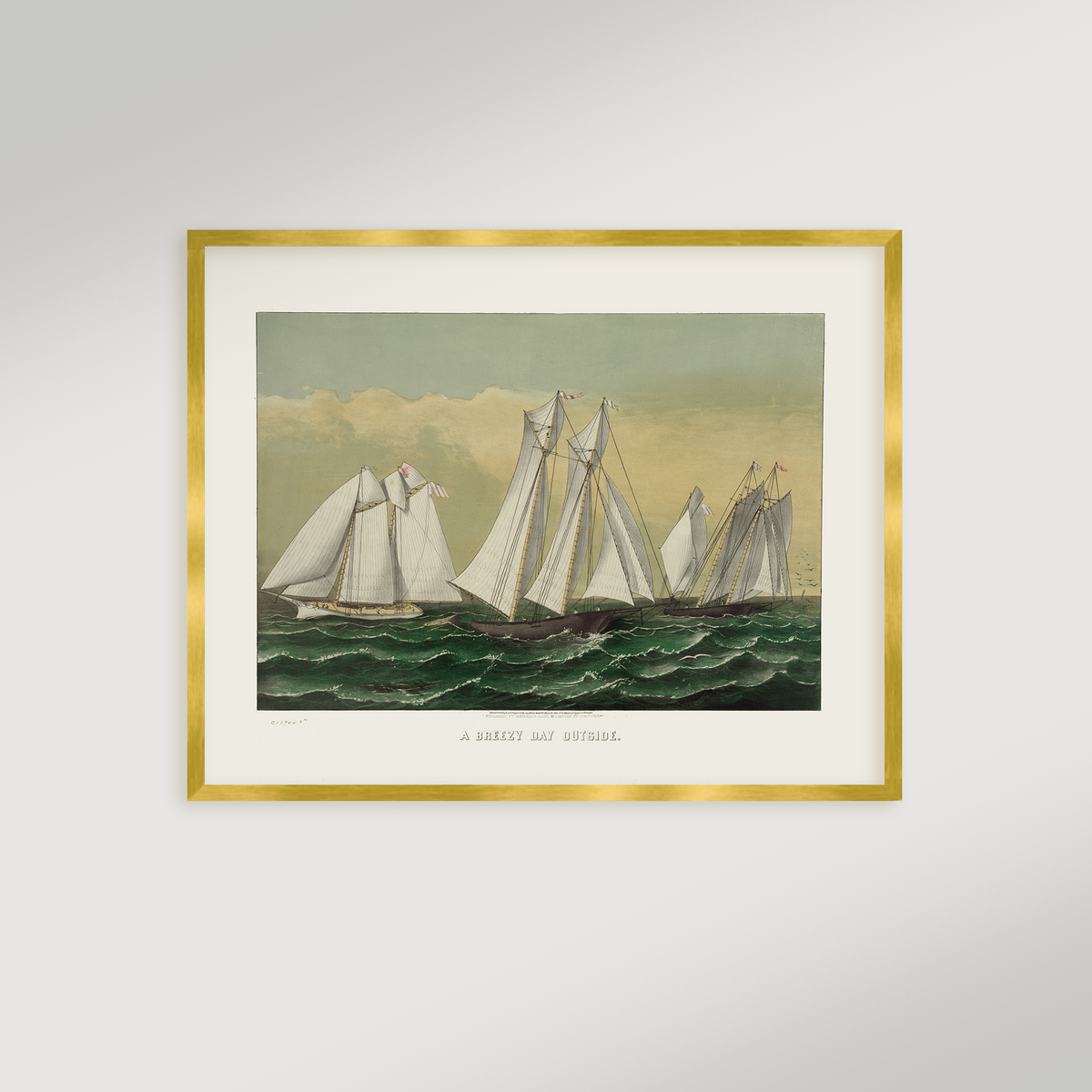 Three Schooner Archival Reproduction Art Print