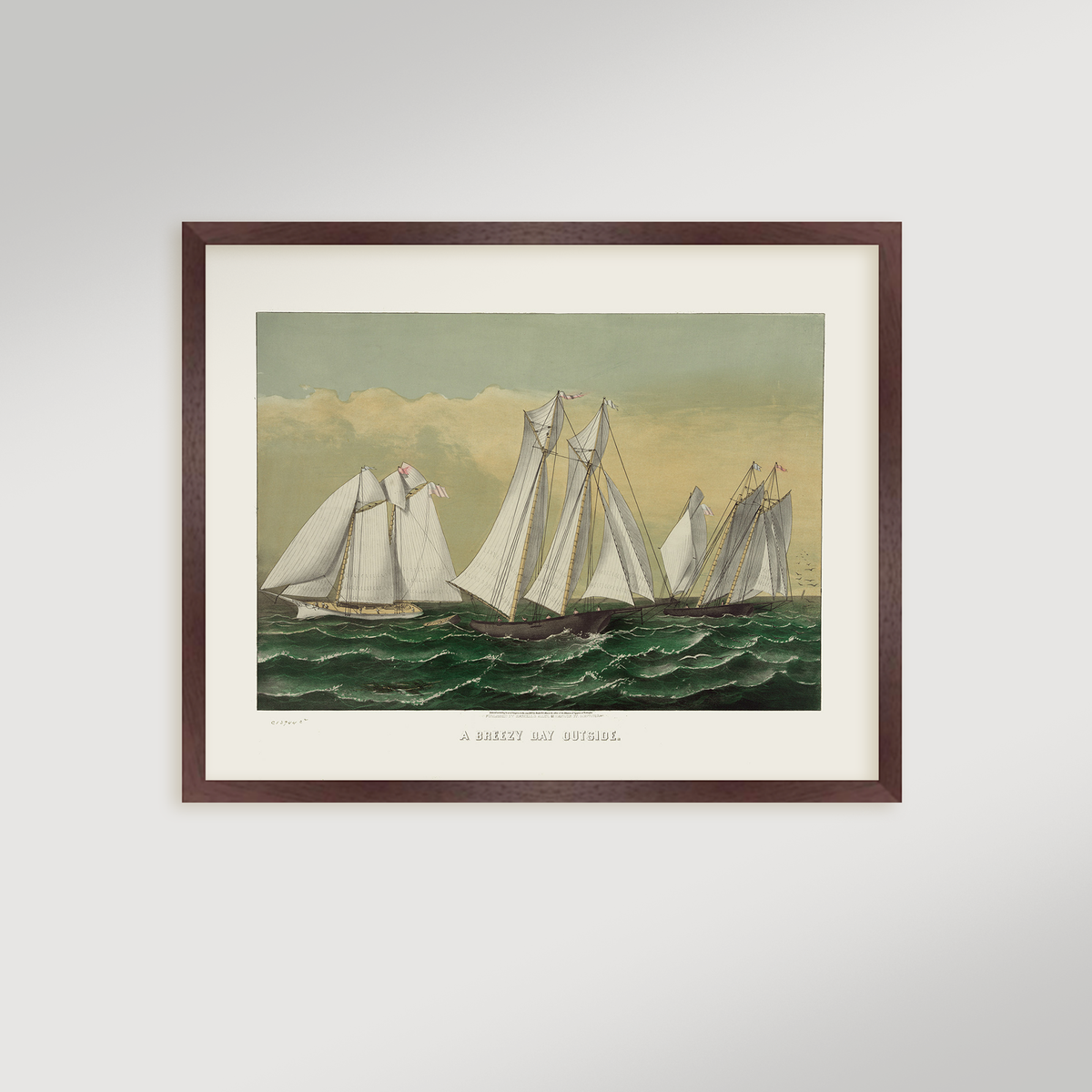 Three Schooner Archival Reproduction Art Print