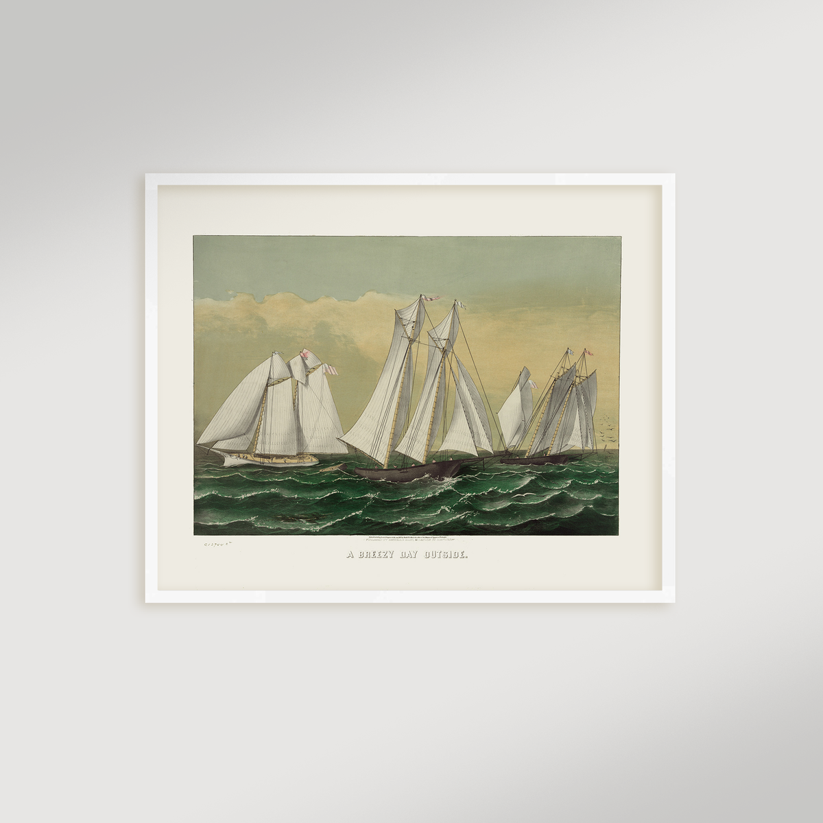 Three Schooner Archival Reproduction Art Print