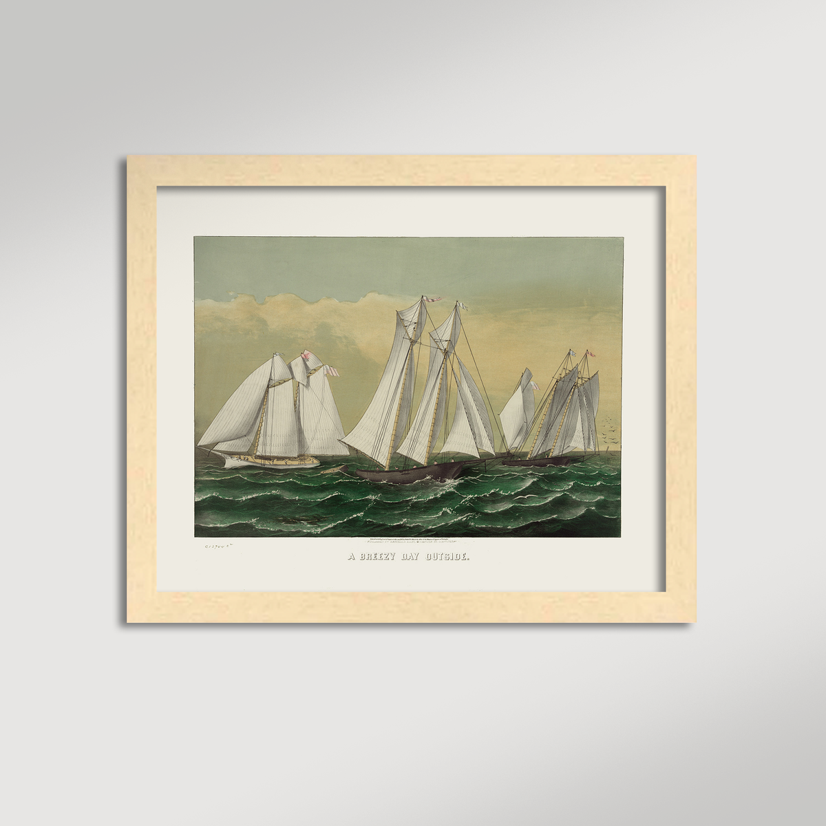 Three Schooner Archival Reproduction Art Print