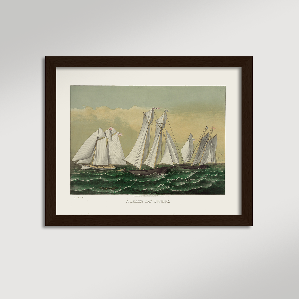 Three Schooner Archival Reproduction Art Print