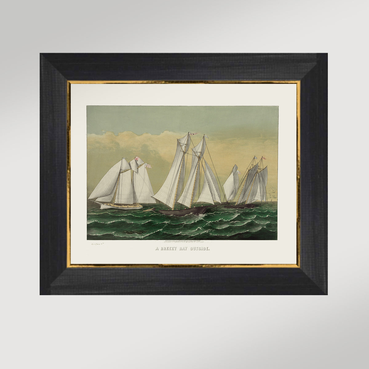 Three Schooner Archival Reproduction Art Print