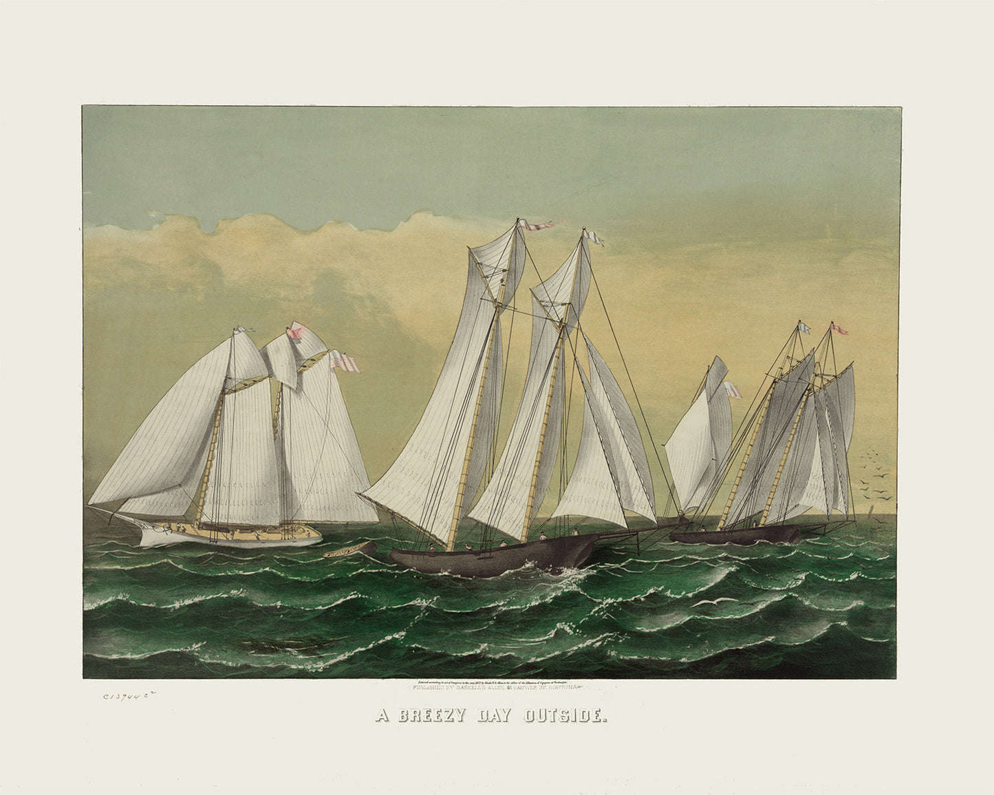 Three Schooner Archival Reproduction Art Print
