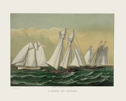 Three Schooner Archival Reproduction Art Print