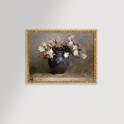 Vase of Roses Archival Reproduction Art Print
