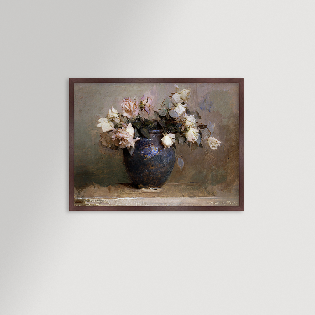 Vase of Roses Archival Reproduction Art Print