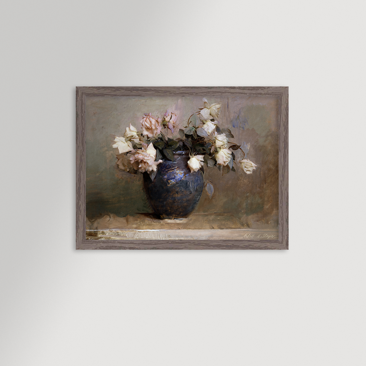 Vase of Roses Archival Reproduction Art Print