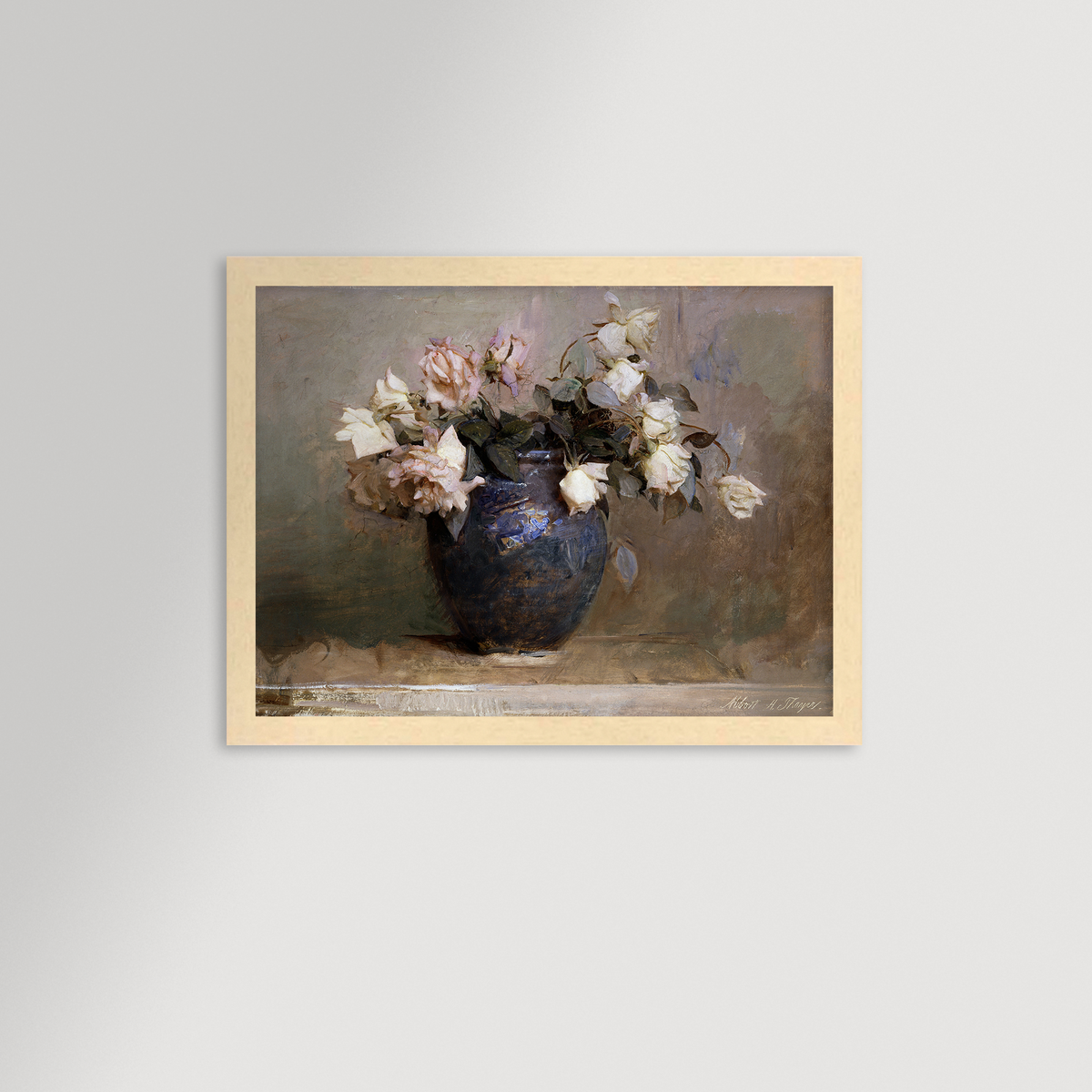 Vase of Roses Archival Reproduction Art Print