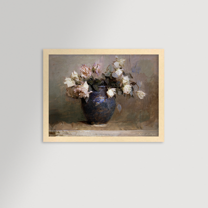 Vase of Roses Archival Reproduction Art Print