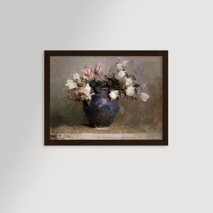 Vase of Roses Archival Reproduction Art Print