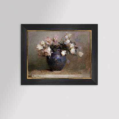 Vase of Roses Archival Reproduction Art Print