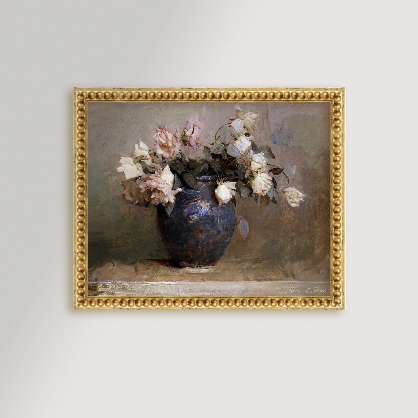 Vase of Roses Archival Reproduction Art Print