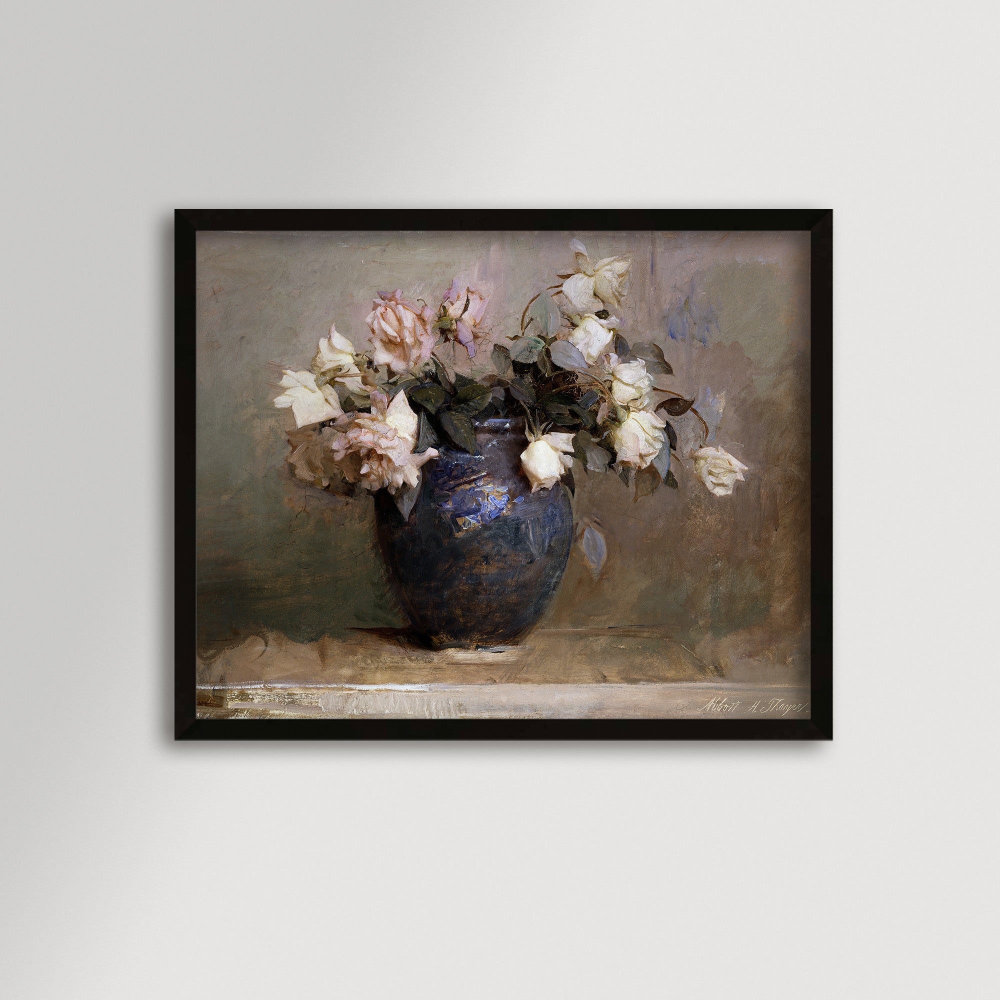 Vase of Roses Archival Reproduction Art Print