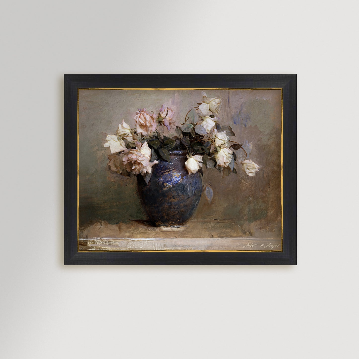 Vase of Roses Archival Reproduction Art Print