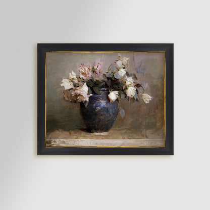 Vase of Roses Archival Reproduction Art Print