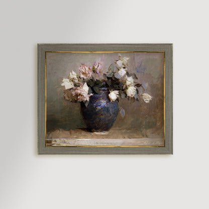 Vase of Roses Archival Reproduction Art Print