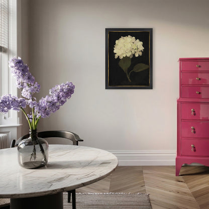 Hydrangea Black Archival Reproduction Art Print