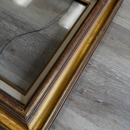 Gold Picture Frame w/Glass & Linen Liner for 16 x 20 Inch Art