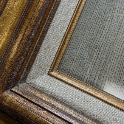 Gold Picture Frame w/Glass & Linen Liner for 16 x 20 Inch Art