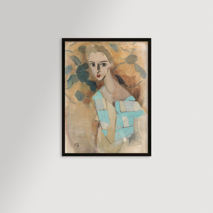 Blue Checked Dress Archival Reproduction Art Print