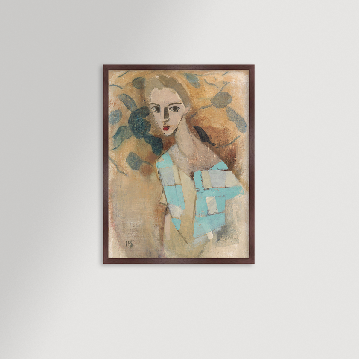 Blue Checked Dress Archival Reproduction Art Print