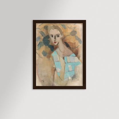 Blue Checked Dress Archival Reproduction Art Print