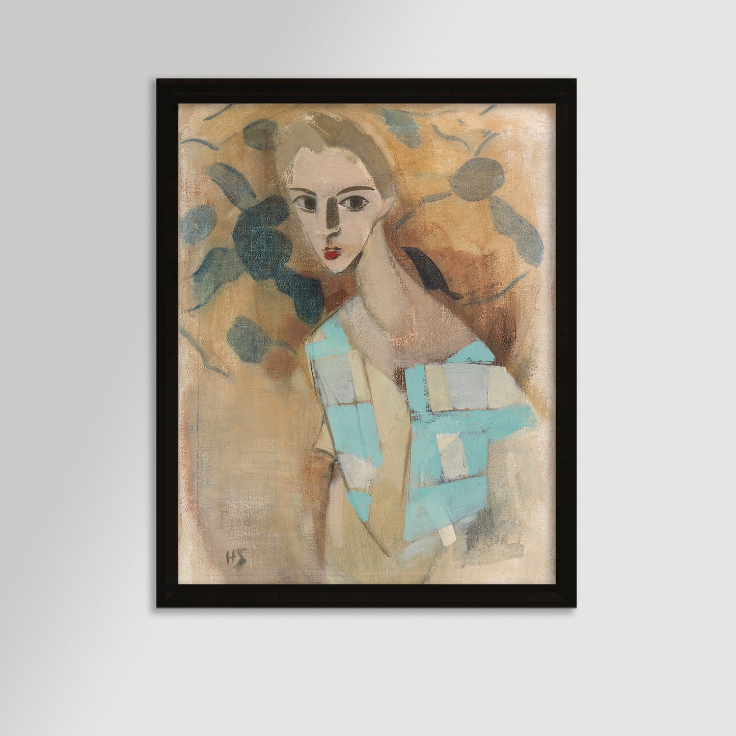 Blue Checked Dress Archival Reproduction Art Print