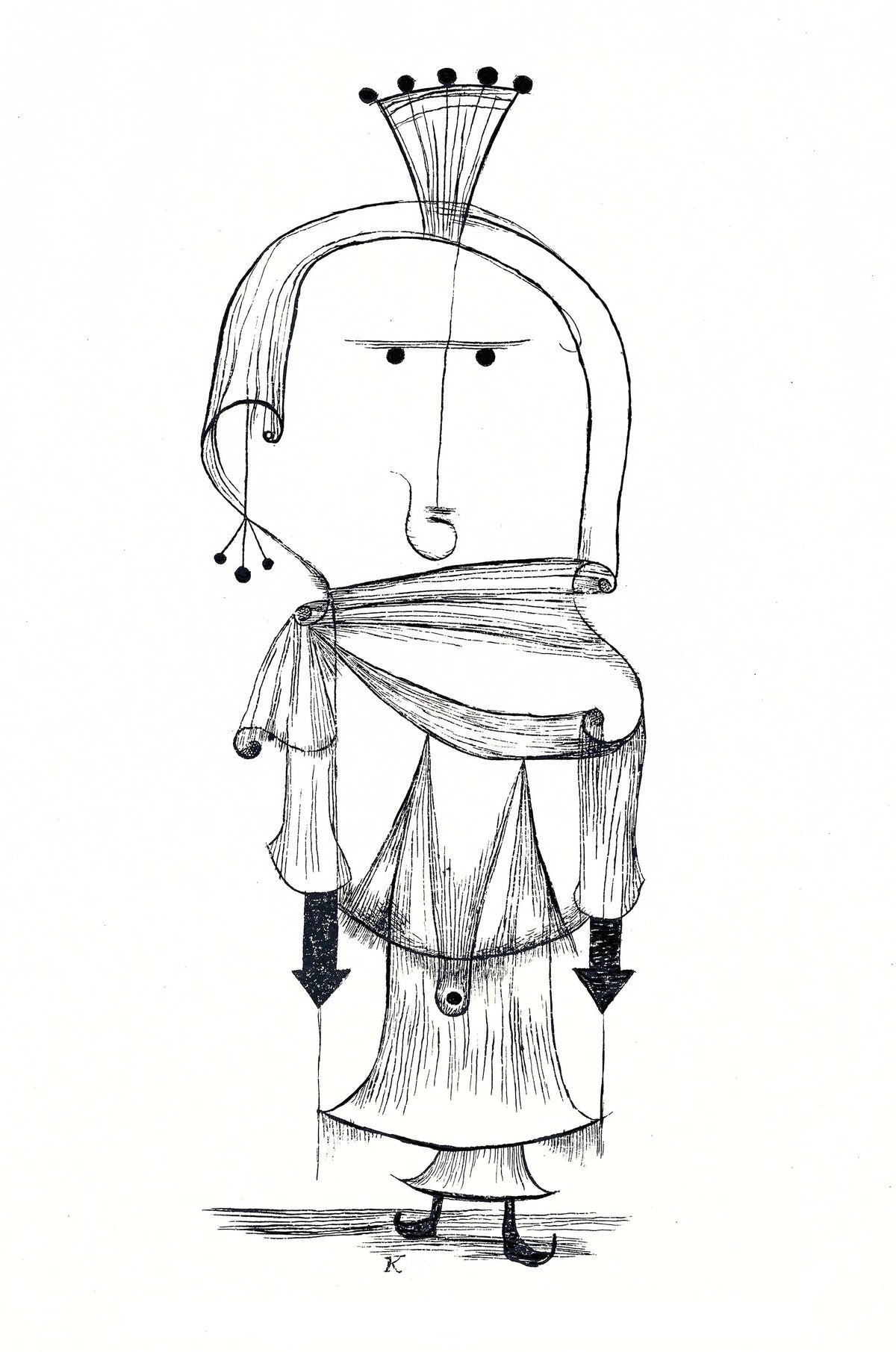 Paul Klee Abstract Figure Archival Reproduction Art Print