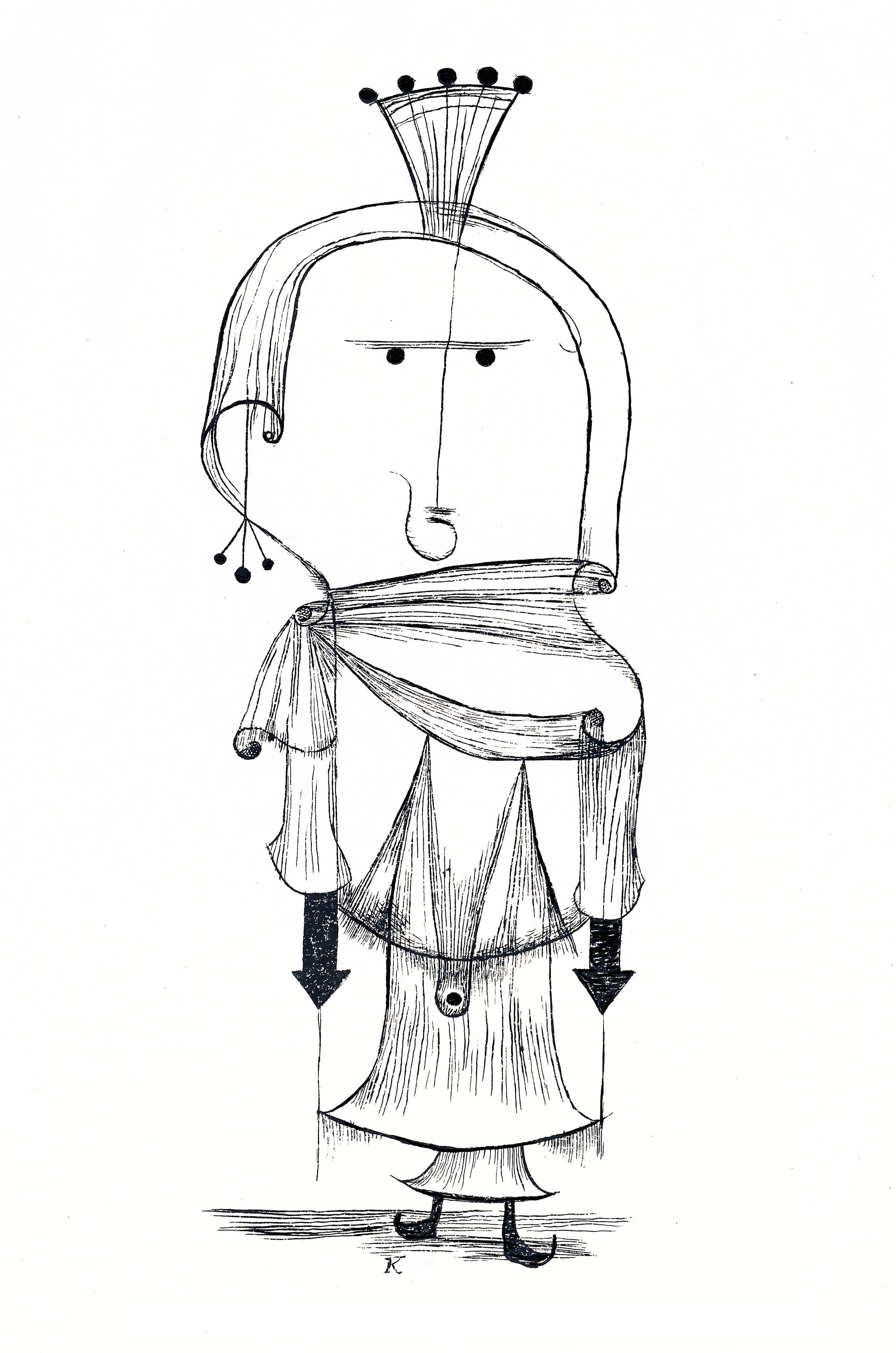 Paul Klee Abstract Figure Archival Reproduction Art Print