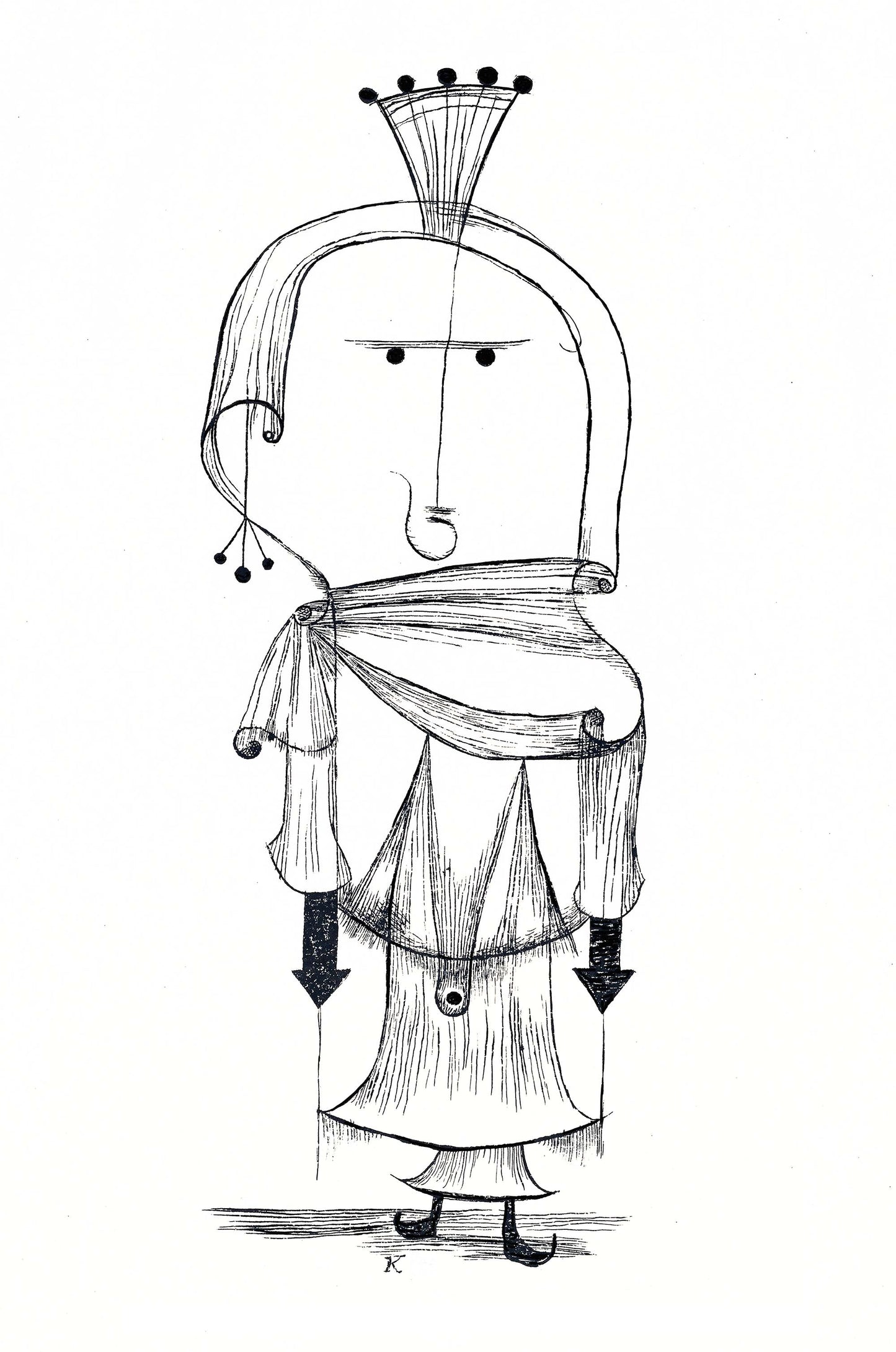 Paul Klee Abstract Figure Archival Reproduction Art Print