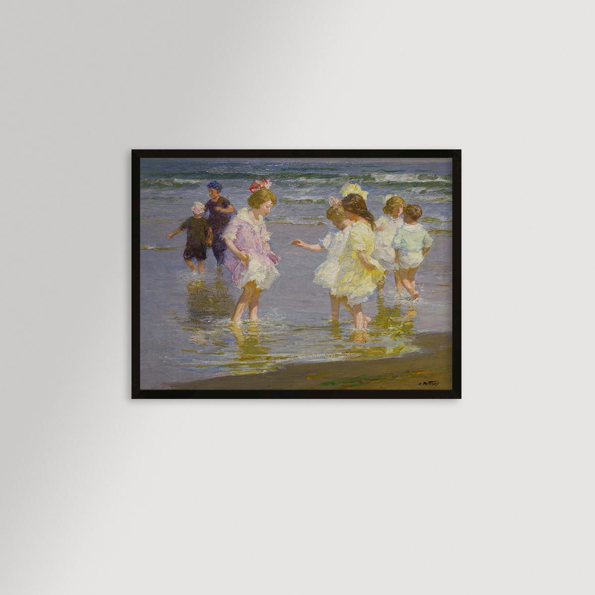 Wading In Archival Reproduction Art Print