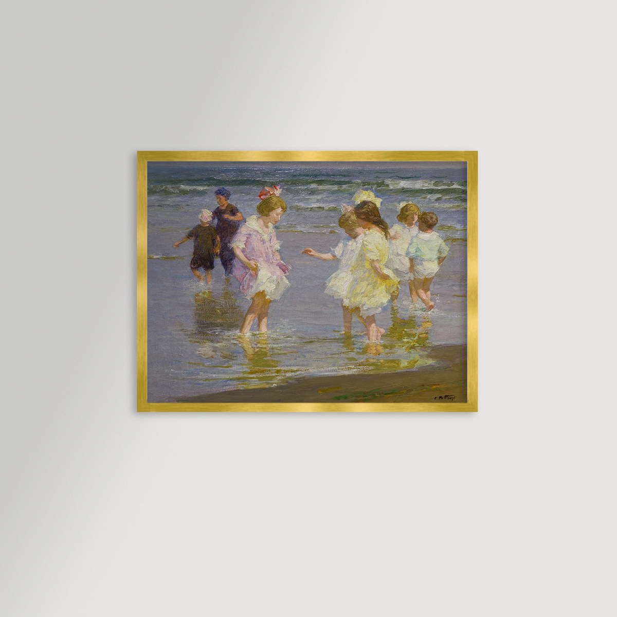 Wading In Archival Reproduction Art Print