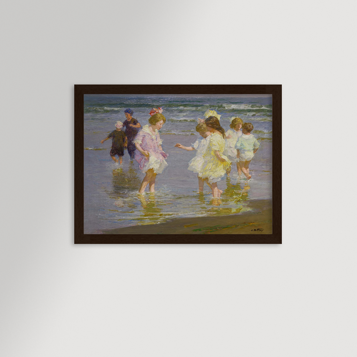 Wading In Archival Reproduction Art Print