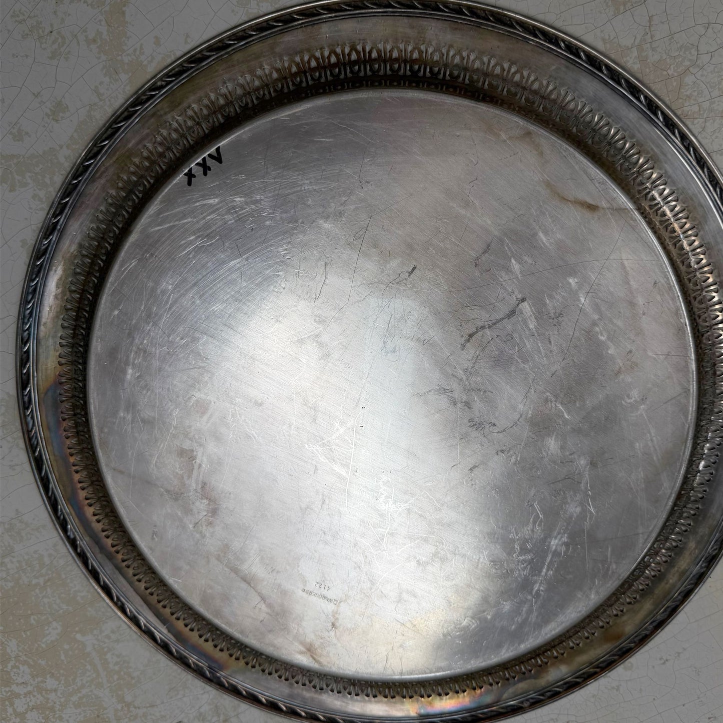 Wm. Rogers Silver Round Tray