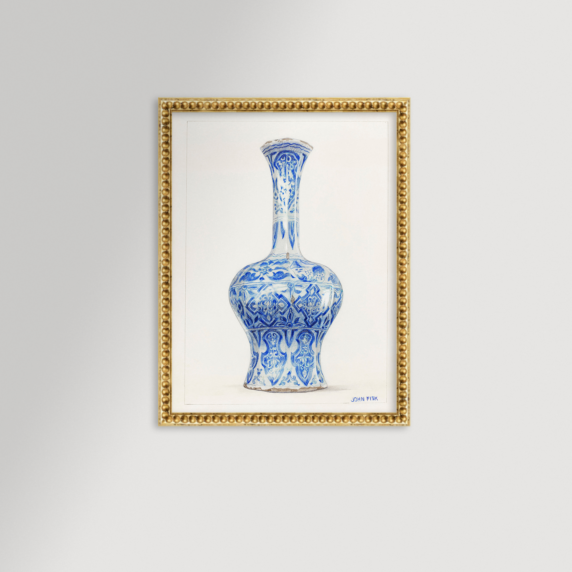 Chinoiserie Vase Archival Reproduction Art Print