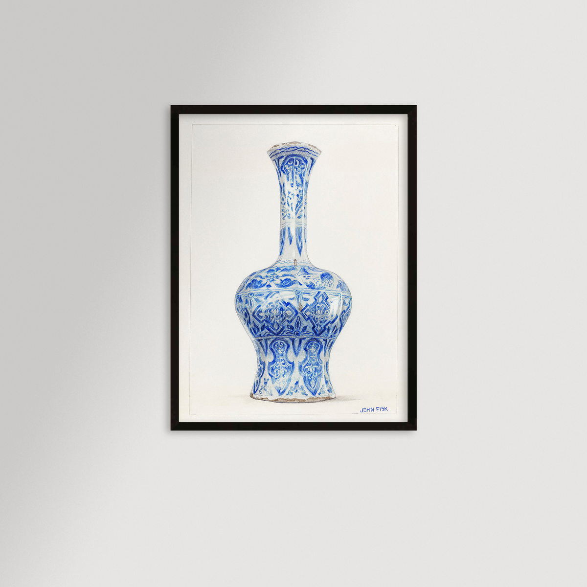 Chinoiserie Vase Archival Reproduction Art Print