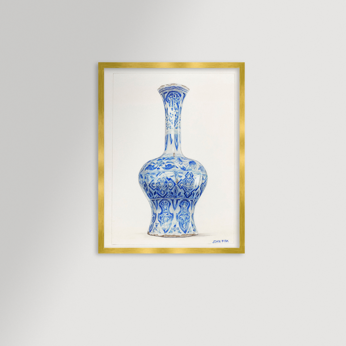Chinoiserie Vase Archival Reproduction Art Print