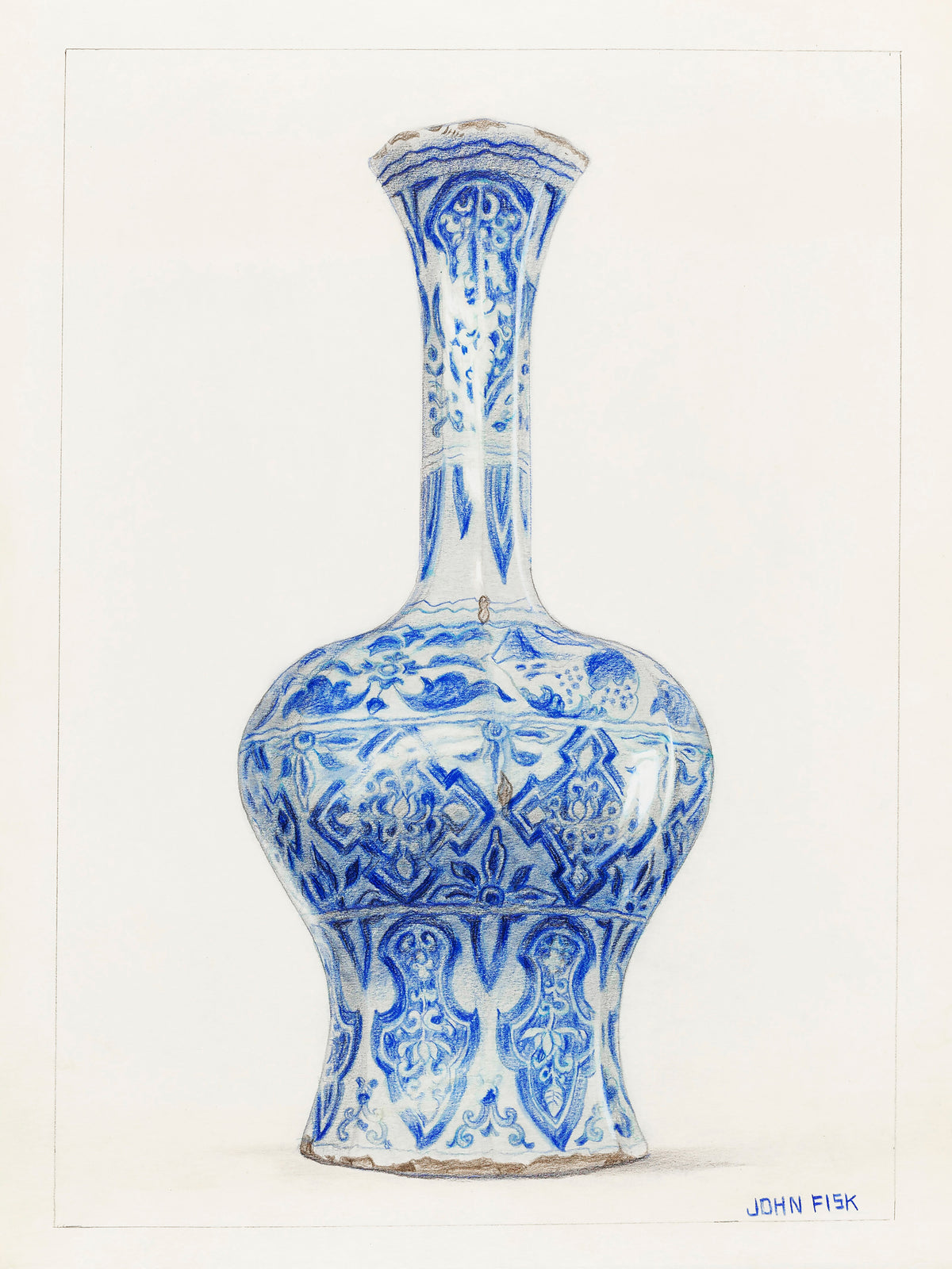 Chinoiserie Vase Archival Reproduction Art Print