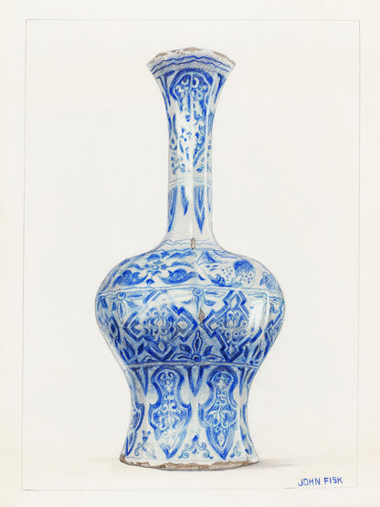 Chinoiserie Vase Archival Reproduction Art Print