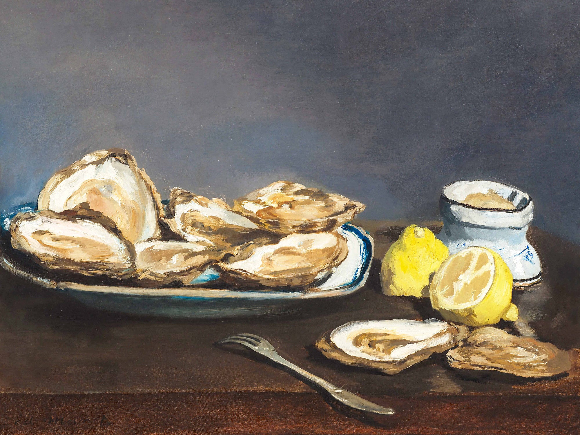 Oysters Still Life Archival Reproduction Art Print