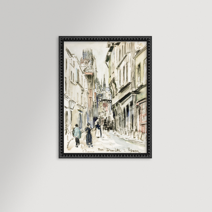 French Town art print in a black Beatrix frame