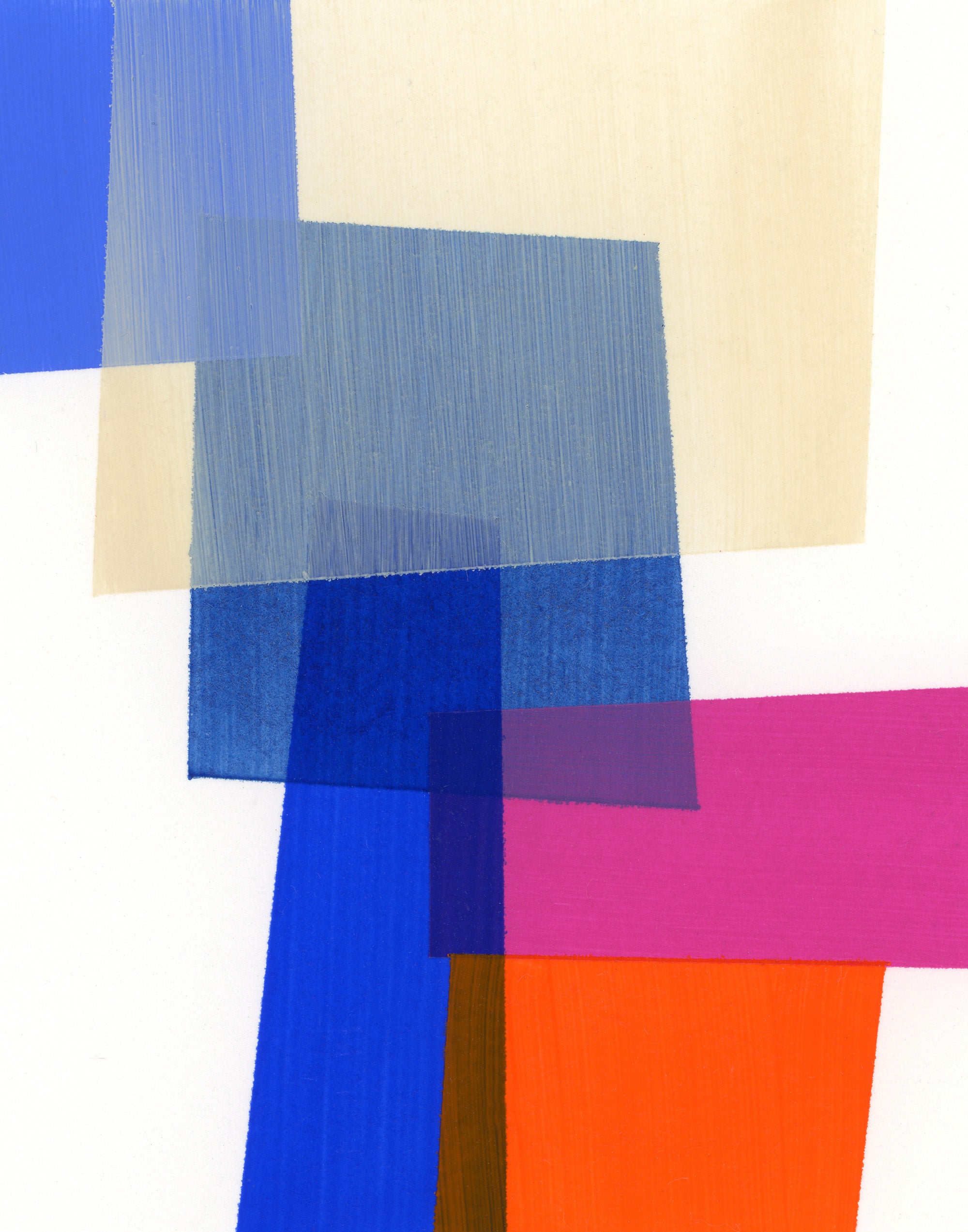 Framed Graphic Blue and Pink Abstract Canvas Print