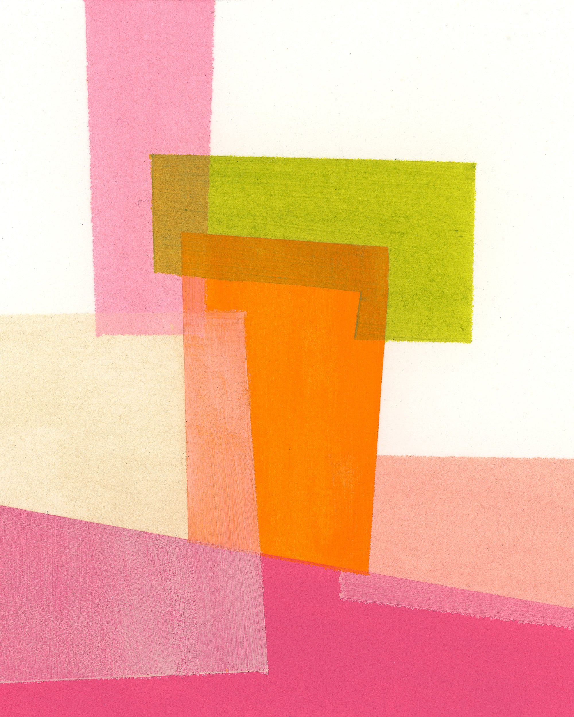 Framed Pink and Orange Graphic Abstract Canvas Print