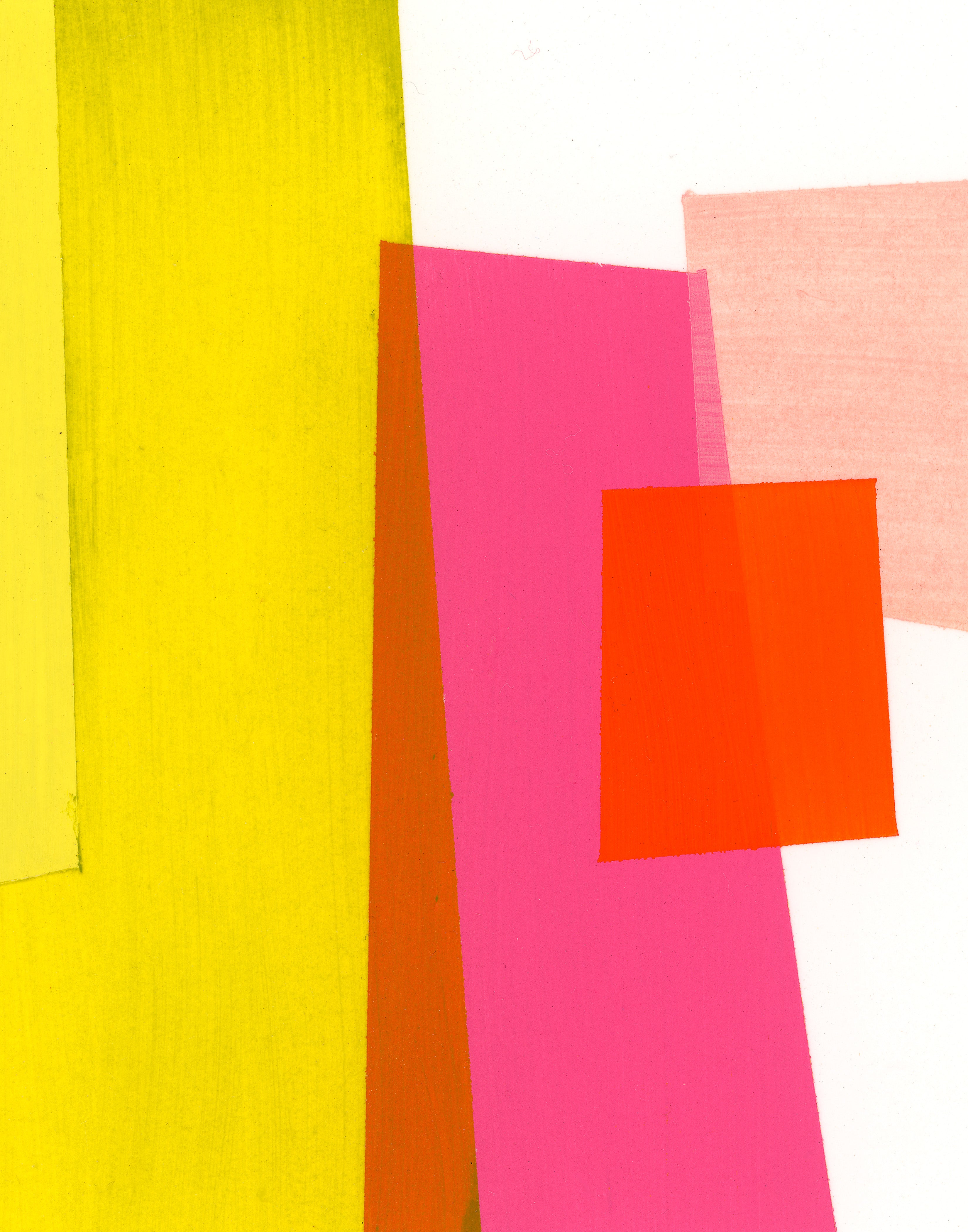 Framed Pink and Yellow Graphic Abstract Canvas Print