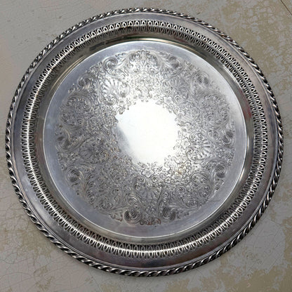Wm. Rogers Silver Round Tray